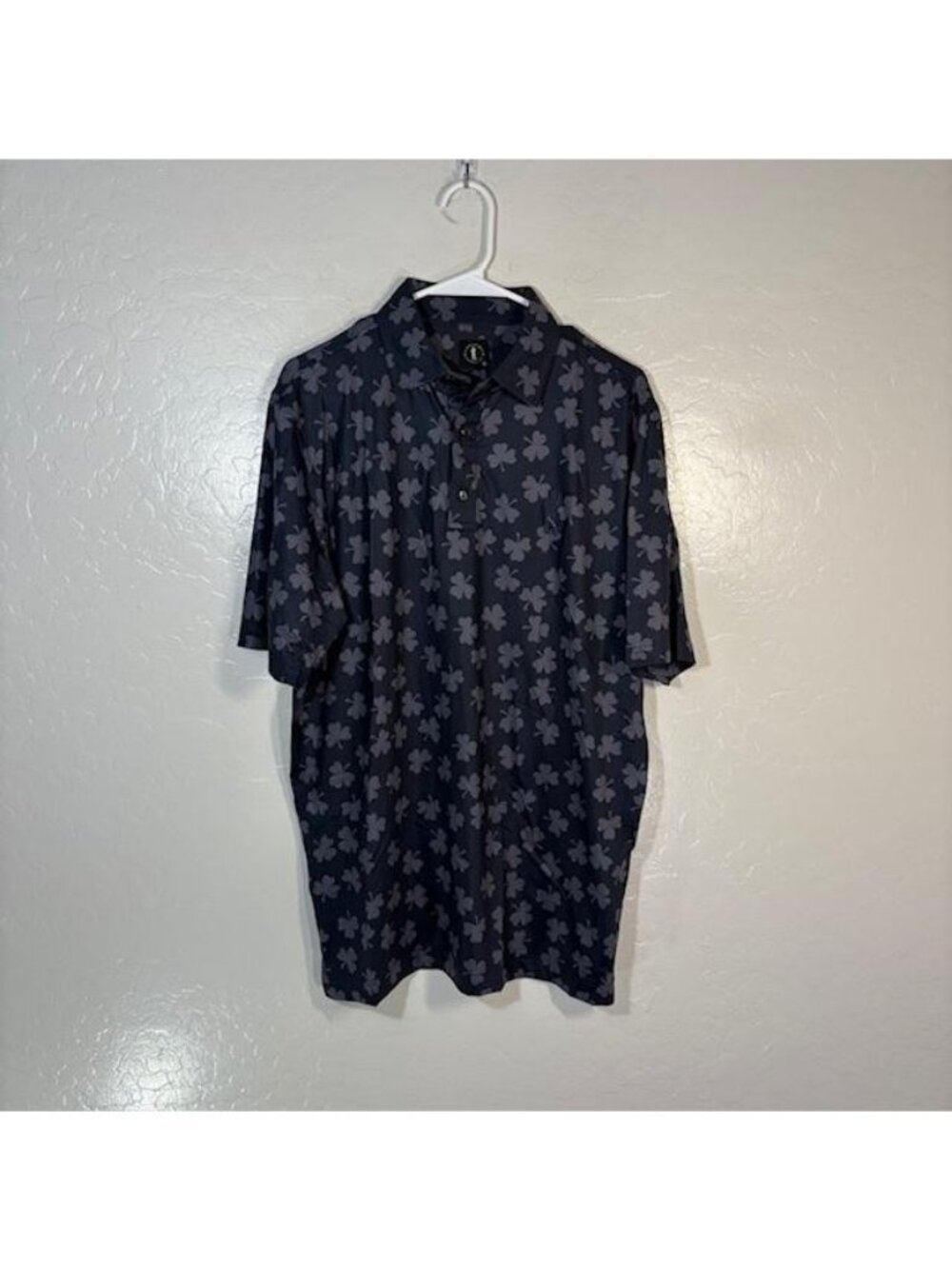 U Suck At Golf Polo Shirt Mens Medium Gray Shamrock Golf Performance Stretch